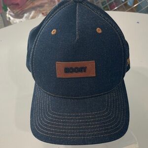 Hooey Dark Blue baseball flat bill Cap with Tan Patch